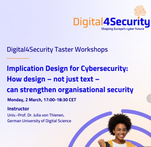 Digital4Security Taster Workshop: Implication Design u kibernetičkoj sigurnosti‼️