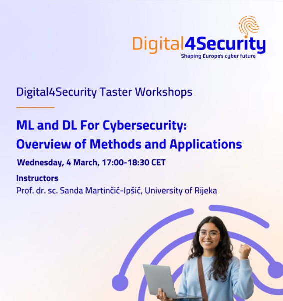Novi datum Digital4Security Taster radionice – ML & DL u kibernetičkoj sigurnosti‼️